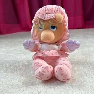 Miss Piggy Muppet Babies Stuffed animal Pampers 1984 Hasbro Softies doll
